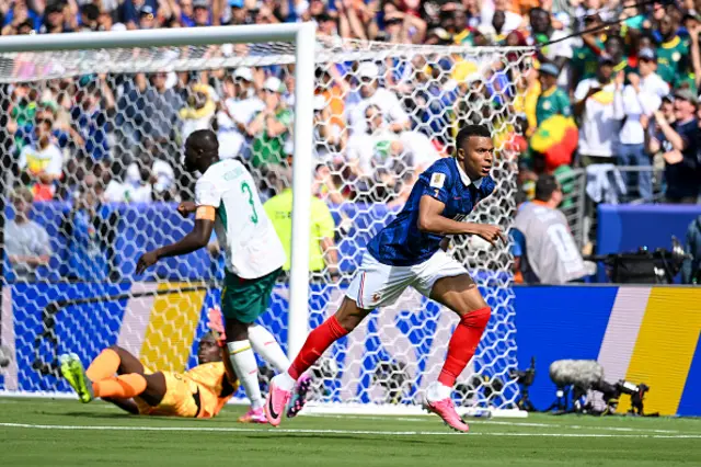 Kylian Mbappe of France celebrates