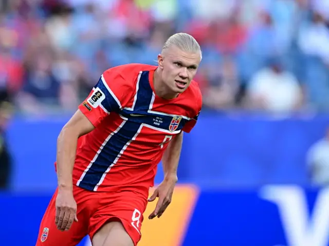 Erling Haaland (9) of Norway celebrates