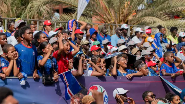 Fans watching football in Cape Verde