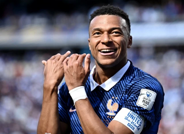 France's Kylian Mbappe celebrates