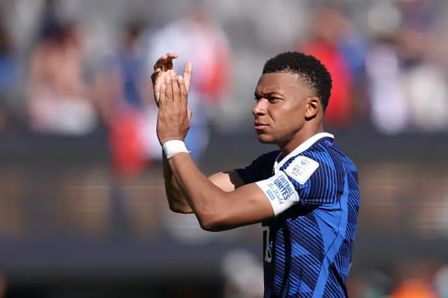 Kylian Mbappe of France celebrates