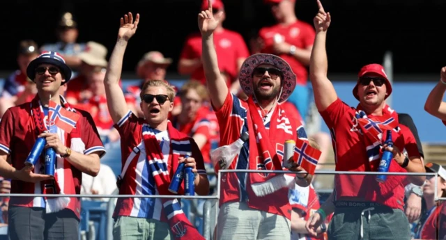Norway fans inside the stadium