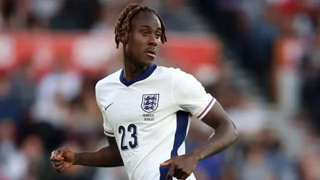 Trevoh Chalobah of England running during the international friendly match between England and Senegal at City Ground on June 10, 2025 in Nottingham, England