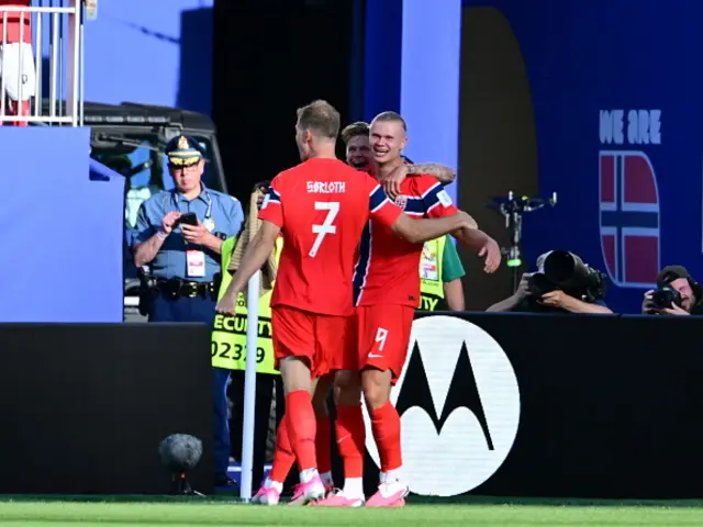 Erling Haaland (9) of Norway celebrates