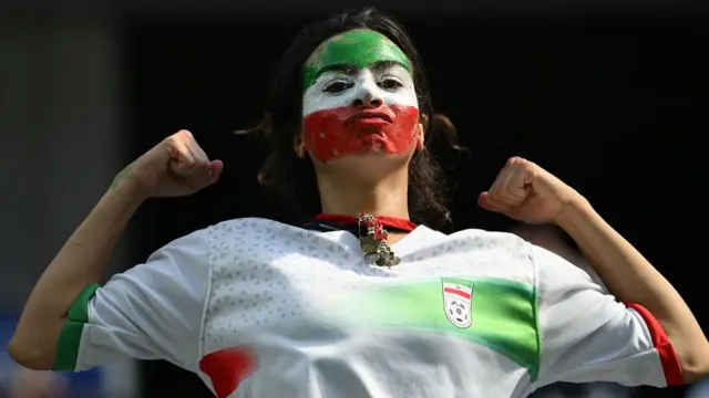Iran fan in the stands