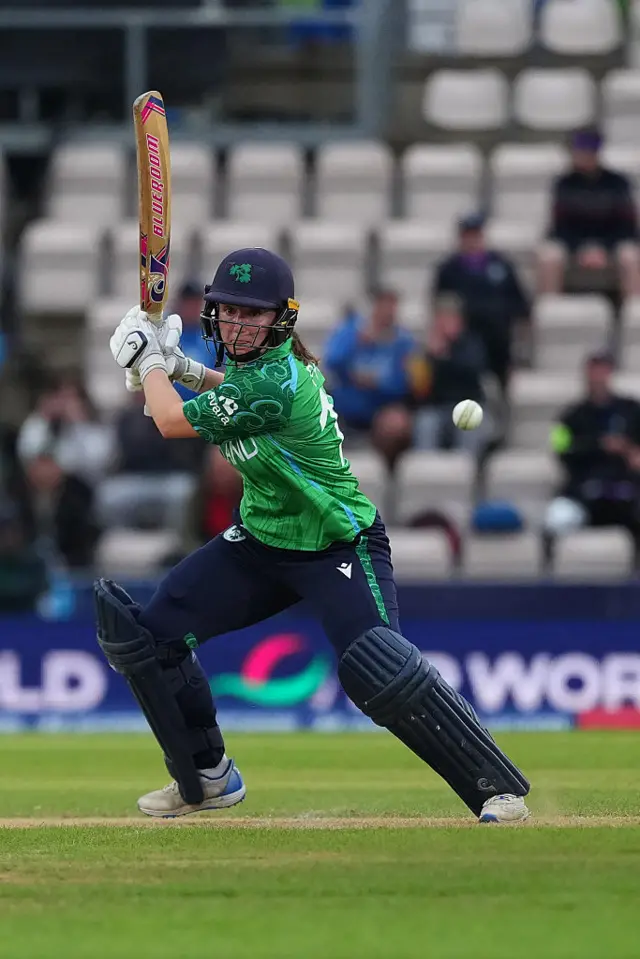 Ireland Cricketer ready to hit an oncoming ball