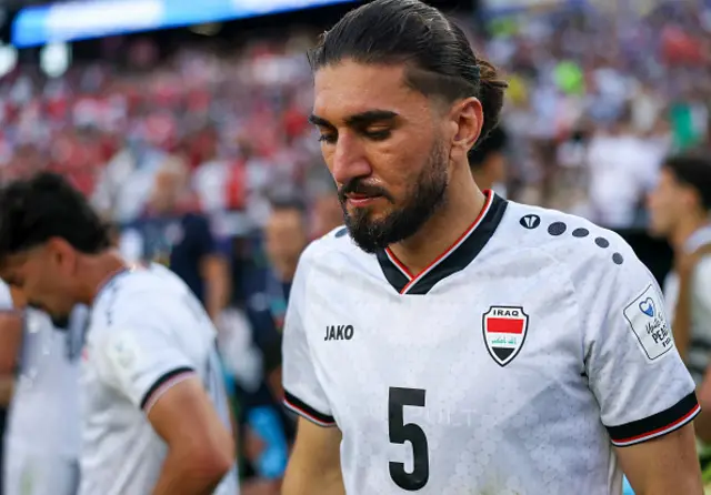 Akam Hashim of Iraq reacts