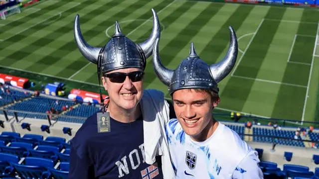 Norway fans arrive before the FIFA World Cup 2026 Group I match between Iraq and Norway at Boston Stadium