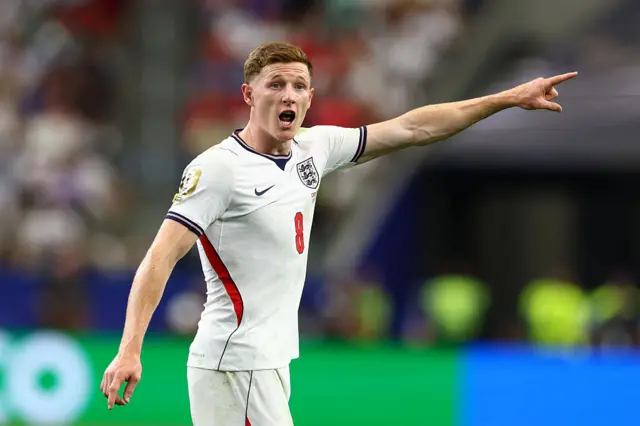 Elliot Anderson of England reacts