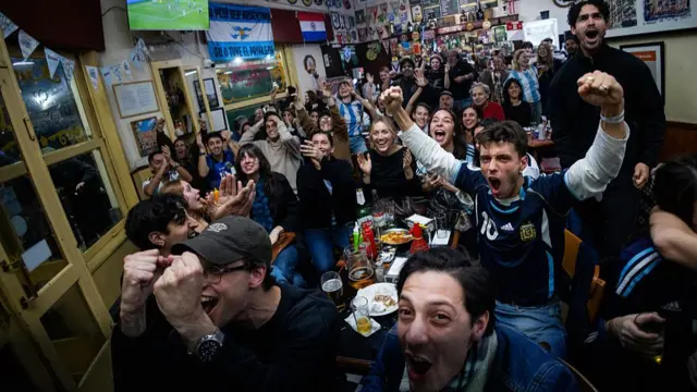 Argentina fans in a bar