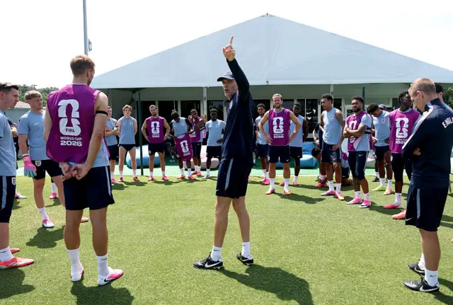Thomas Tuchel takes training