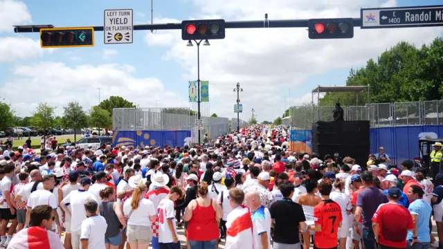 England fans arrive in their numbers at Dallas stadium