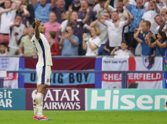 Jude Bellingham celebrates in Euros v Slovakia