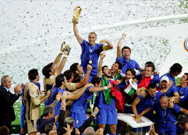 Italy lifting the World Cup in 2006