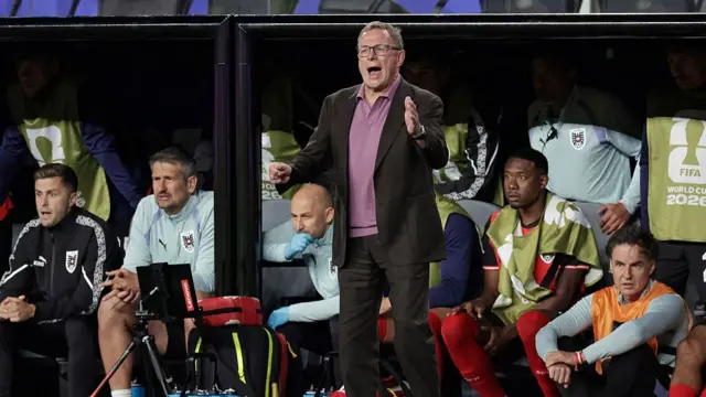 Ralf Ragnick on the touchline