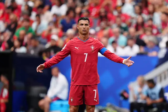 Cristiano Ronaldo of Portugal in action