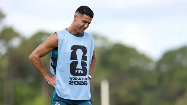 Cristiano Ronaldo in training