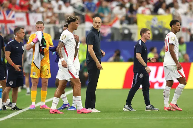 Thomas Tuchel, Manager of England, looks on