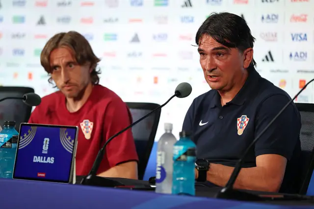 Luka Modric and Zlatko Dalic at a news conference