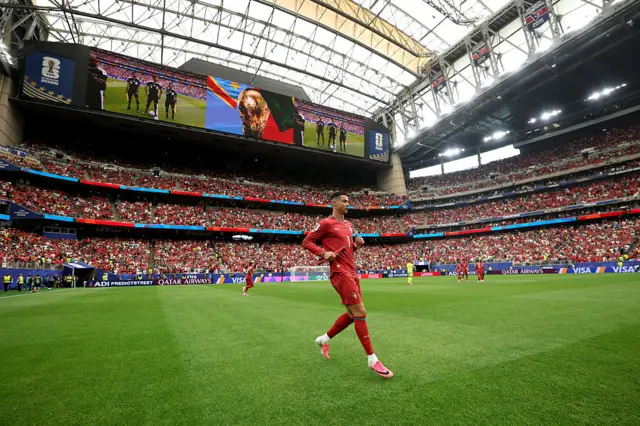 : Cristiano Ronaldo #7 of Portugal prepares