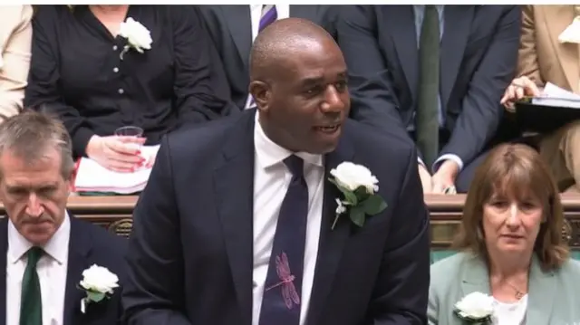 Deputy prime minister David Lammy addressing questions from MPs in the House of Commons