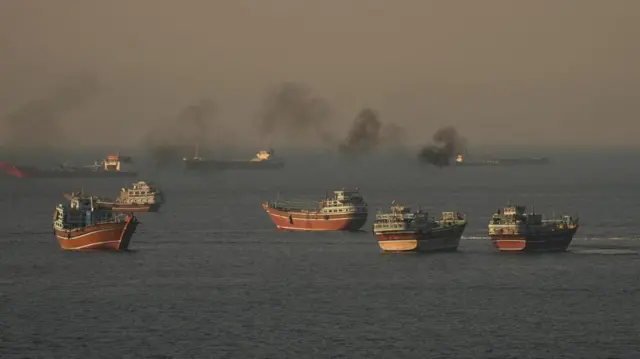 Vessels at the Strait of Hormuz.
