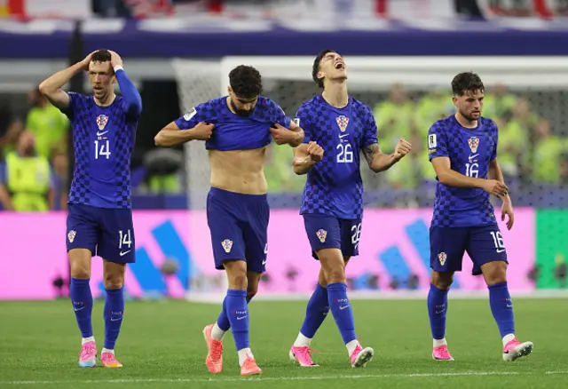 Petar Musa #26 of Croatia celebrates with teammates