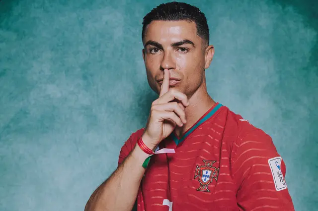 Cristiano Ronaldo #7 of Portugal poses for a portrait during the official FIFA World Cup 2026 portrait session