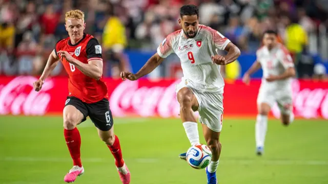 Ali Olwan controls the ball
