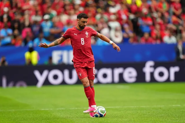 Bruno Fernandes (8) of Portugal in action