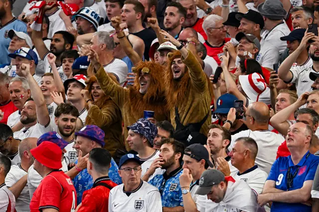Supporters of England celebrate