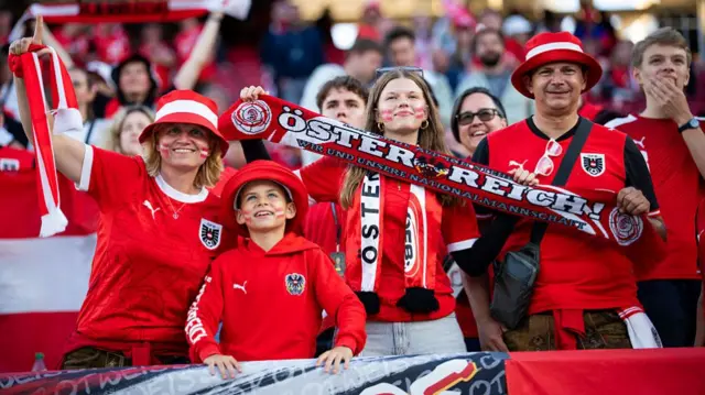 Austria fans in the stands