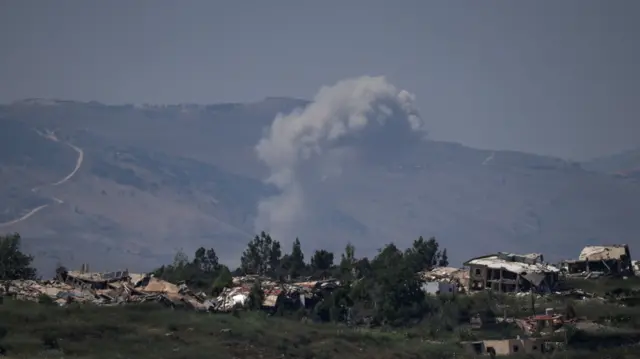 Smoke rises in southern Lebanon, as seen from the Israeli side of the Israel-Lebanon border, in northern Israel