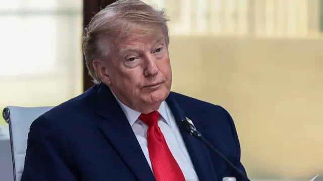 U.S. President Donald Trump attends a working lunch with leaders of G7 and the Middle East, on June 16, 2026