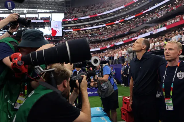 Thomas Tuchel during the national anthem