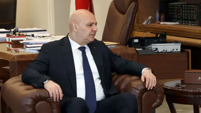 Lebanese President Joseph Aoun (L) meets with the US Ambassador to Beirut, Michel Issa (R), to discuss the latest regional developments amid ongoing strikes between Iran and Israel, in Beirut, Lebanon, on June 8, 2026