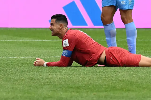 Cristiano Ronaldo reacts