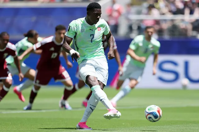 Breel Embolo scores for Switzerland v Qatar