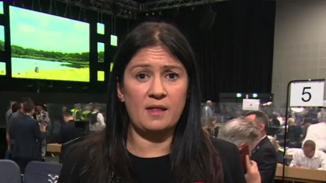 Lisa Nandy speaks to the BBC from the Makerfield by-election count
