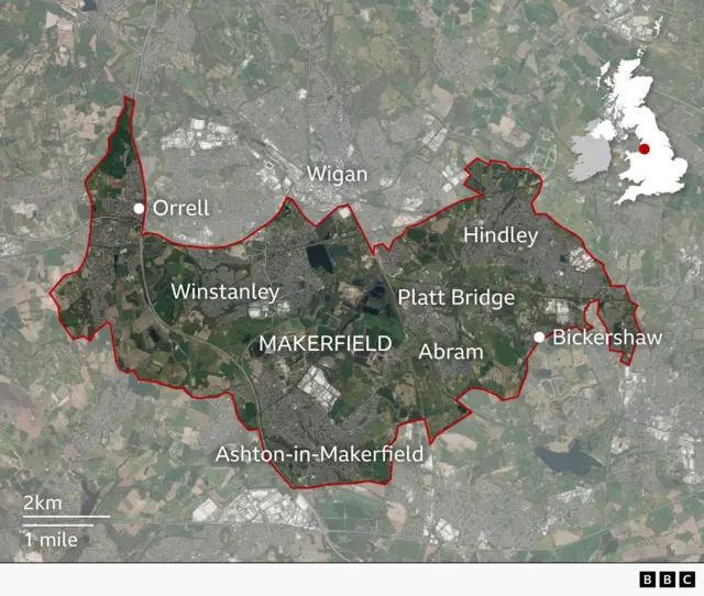 Close up map of constituency
