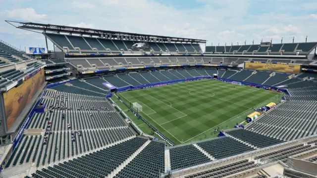 General view of empty stadium in Philadelphia