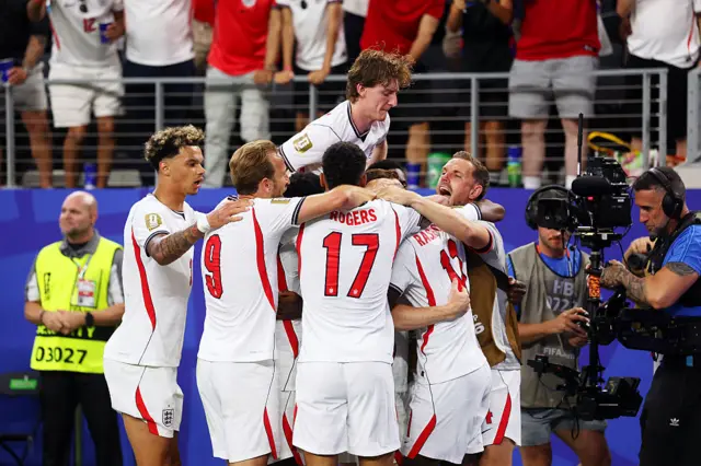 England players celebrate