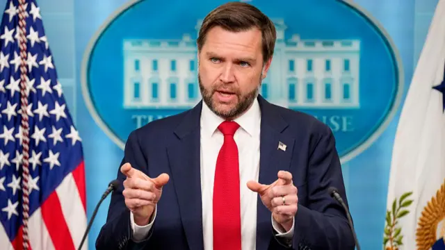Vice President J.D. Vance speaks during a news conference in the Brady Press Briefing Room at the White House on June 18, 2026
