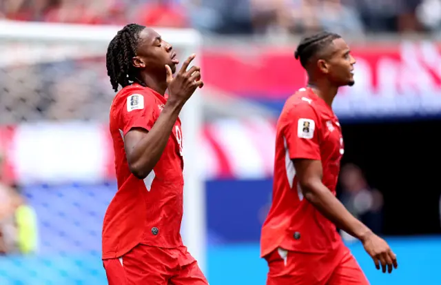 Johan Manzambi of Switzerland celebrates