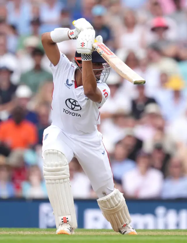 Emilio Gay batting as we await his half century.
