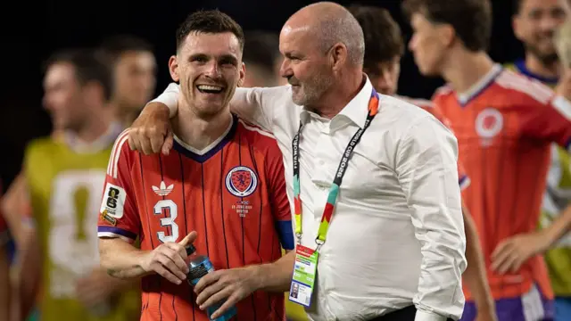 Scotland manager Steve Clarke (right) and Andy Robertson