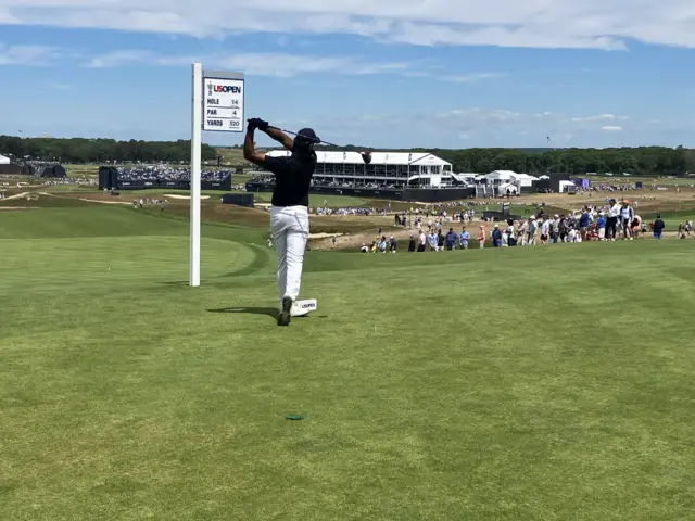 Aaron Rai tees off