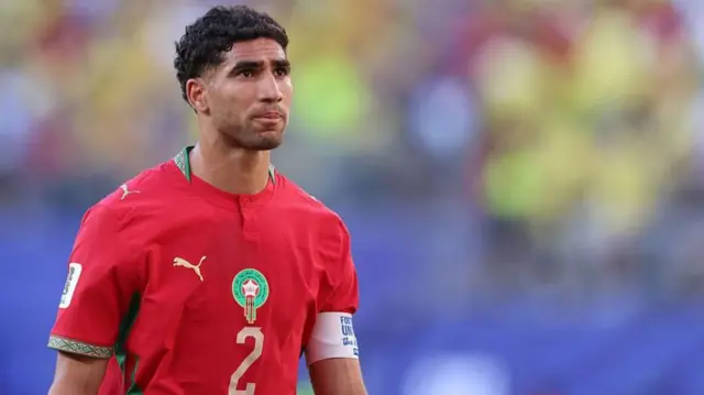 Achraf Hakimi pictured in Morocco kit