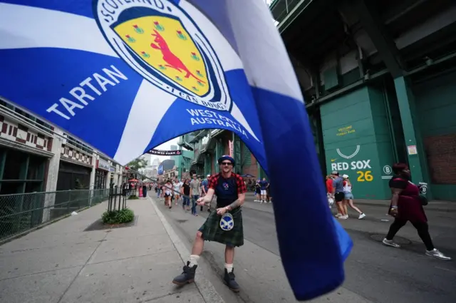 Flying the flag for Scotland at the Boston Stadium