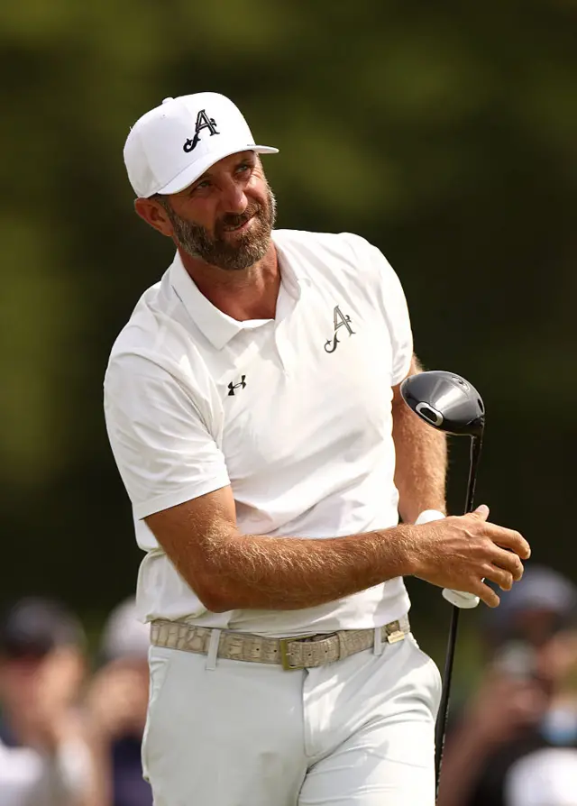Dustin Johnson in all-white